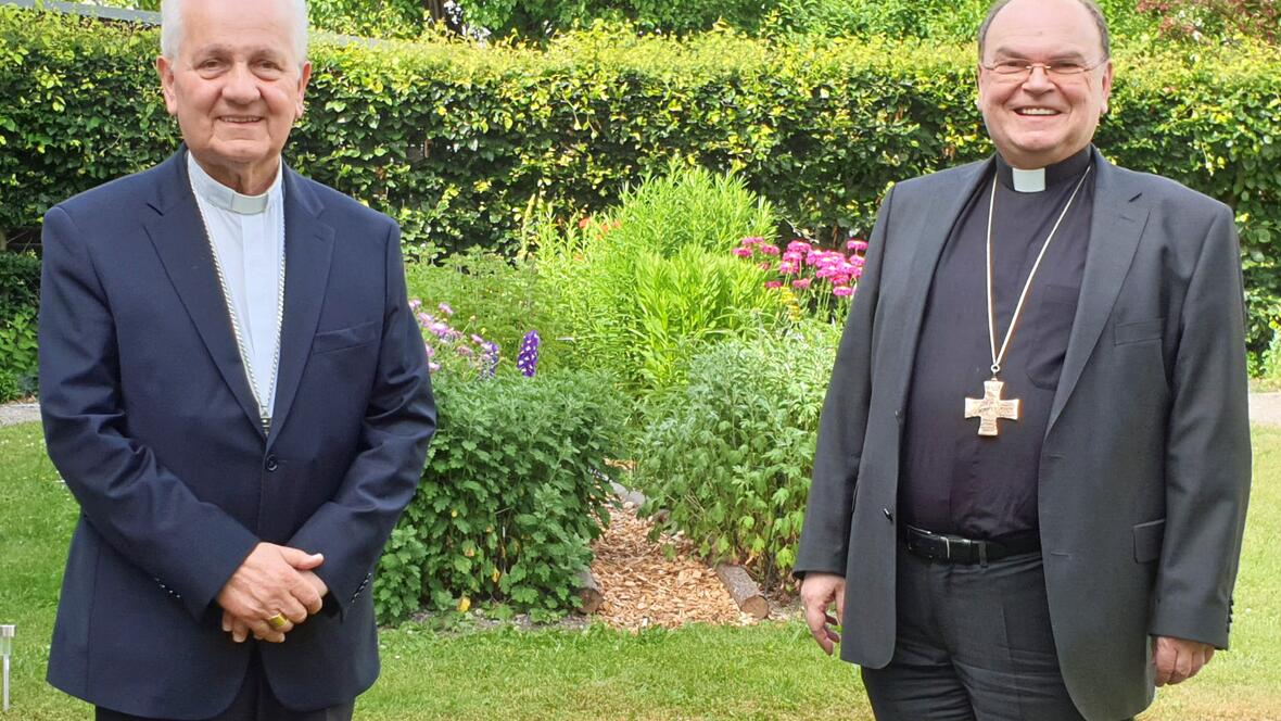 Bischof Franjo Komarica aus Banja Luka zu Gast bei Bischof Bertram. (Foto: Bischofshaus)