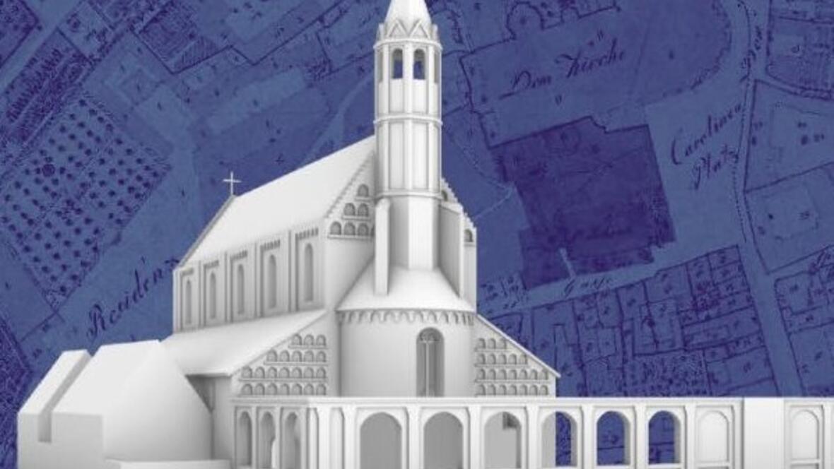 Rekonstrultion der Johanneskirche auf dem Domplatz. (Grafik: Dr. Christian Kayer)