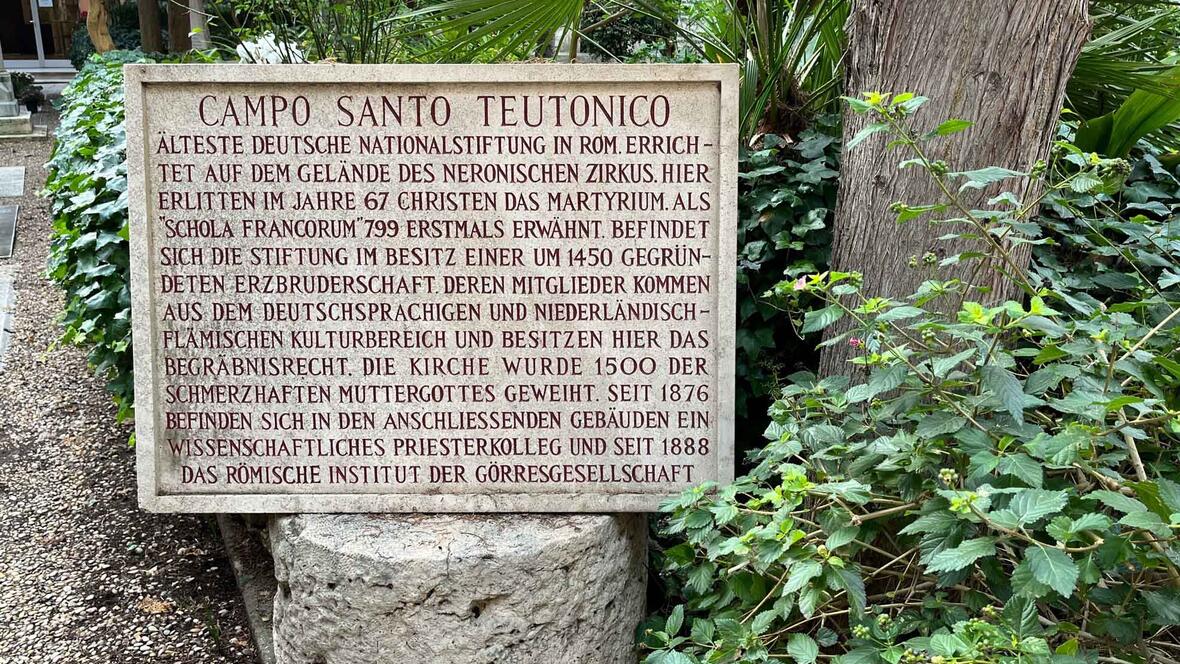 Campo Santo Teutonico im Vatikan. (Foto: Deutsche Bischofskonferenz / Kopp)