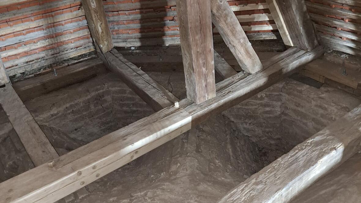 Die Dachbalken der Ulrichskirche wurden ausgebessert und erneuert. Foto: Stefan Stolz (Kirchenpfleger)